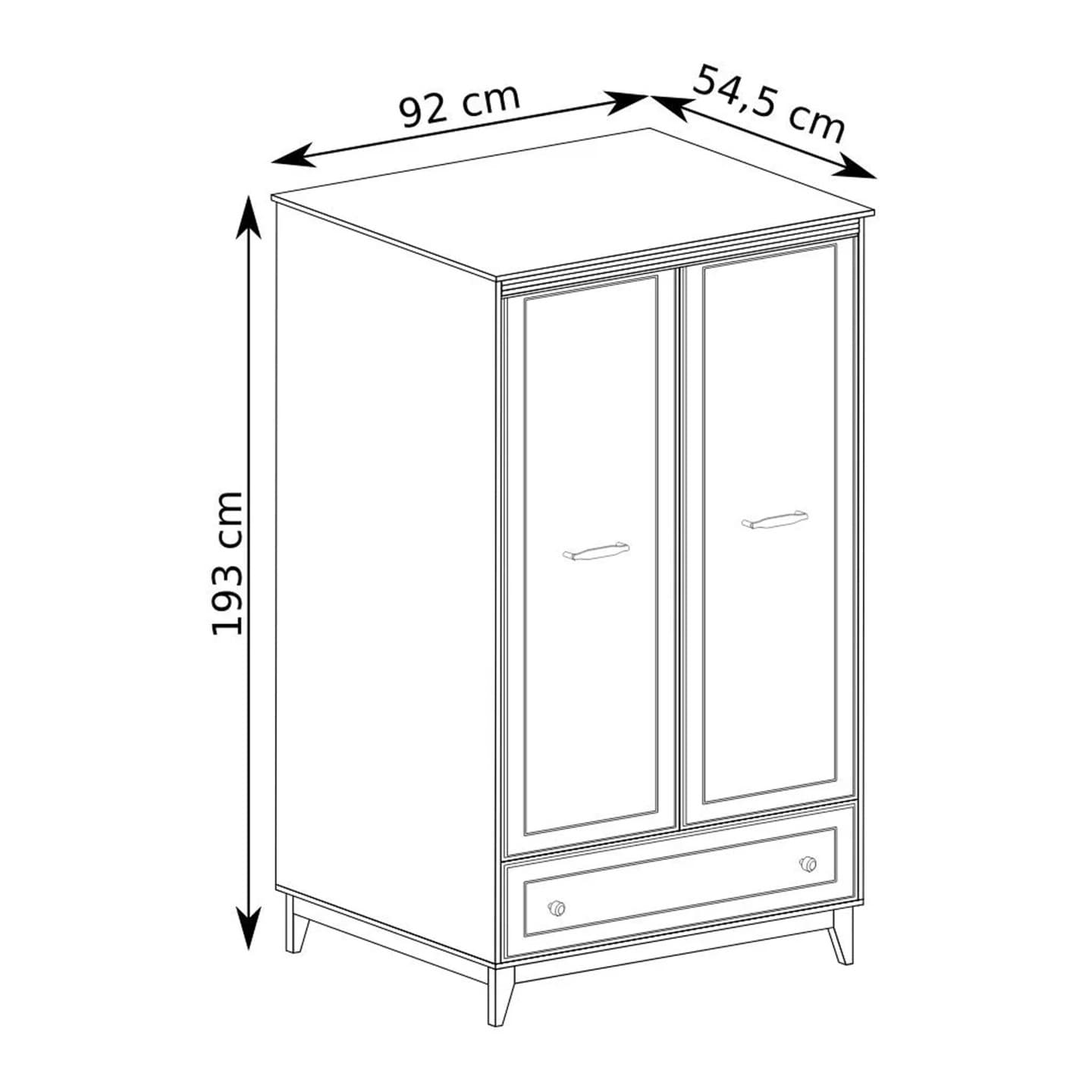 Szafa Harton 92 cm szary diamentowy