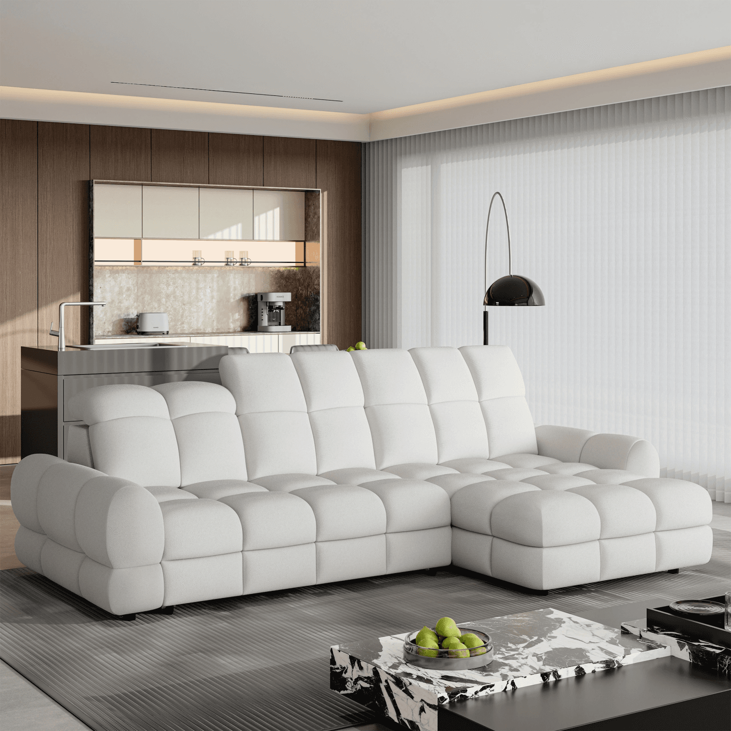 Elegacki narożnik elektryczny Tollo mini do salonu