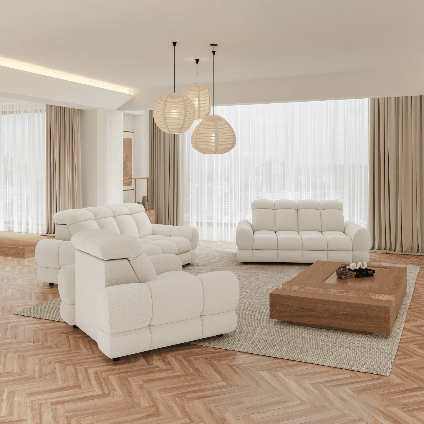 Sofa Tollo S3 z regulowanymi zagłówkami WERSAL