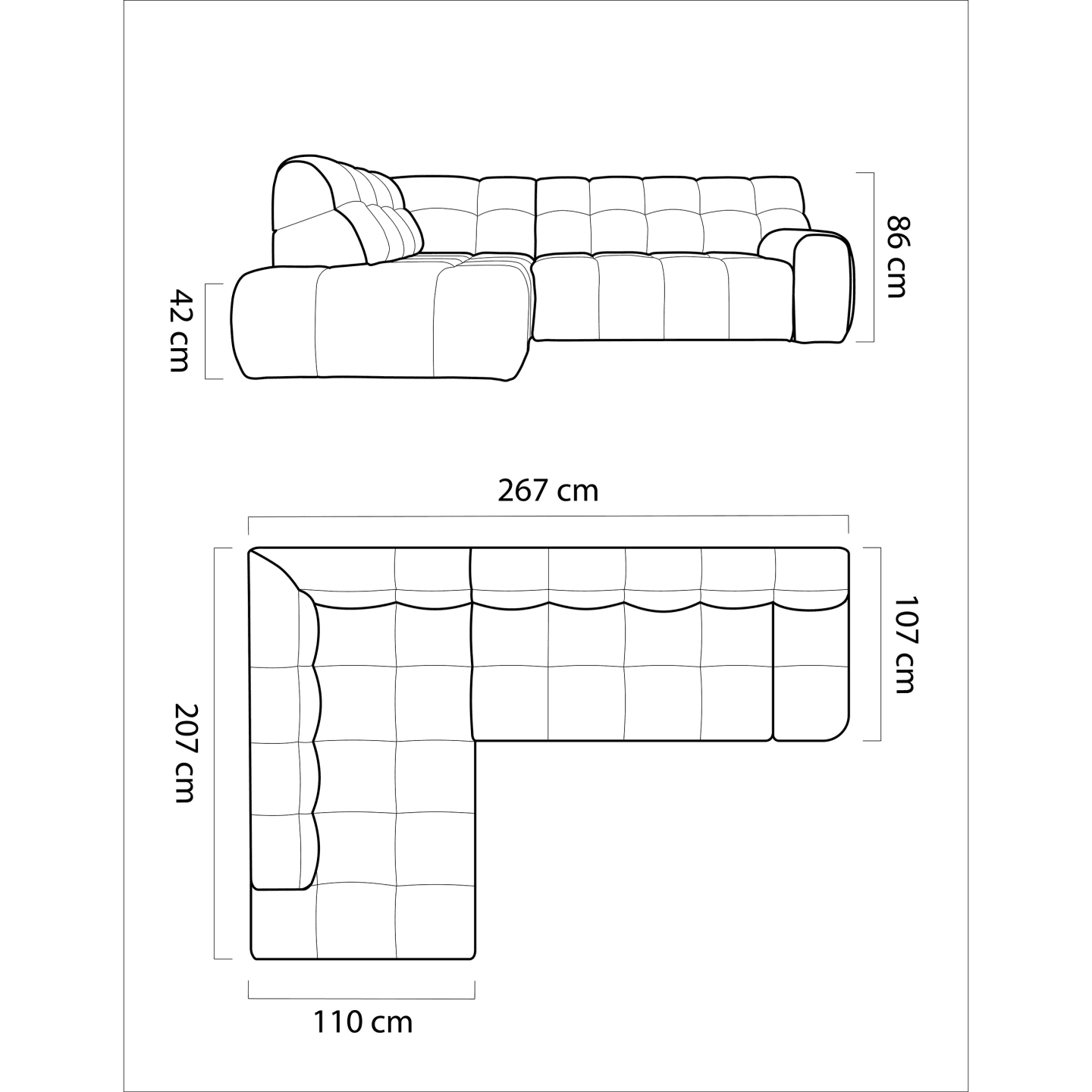 Stylowy narożnik elektryczny Cocoon L
