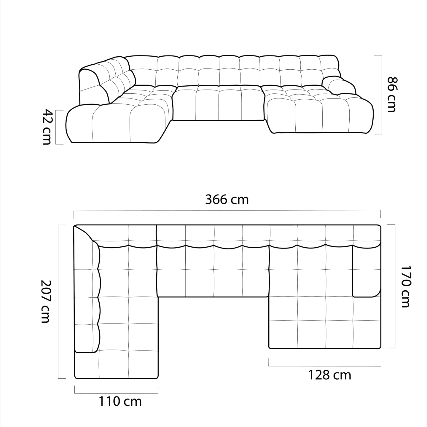 Elegancki narożnik elektryczny Cocoon XL
