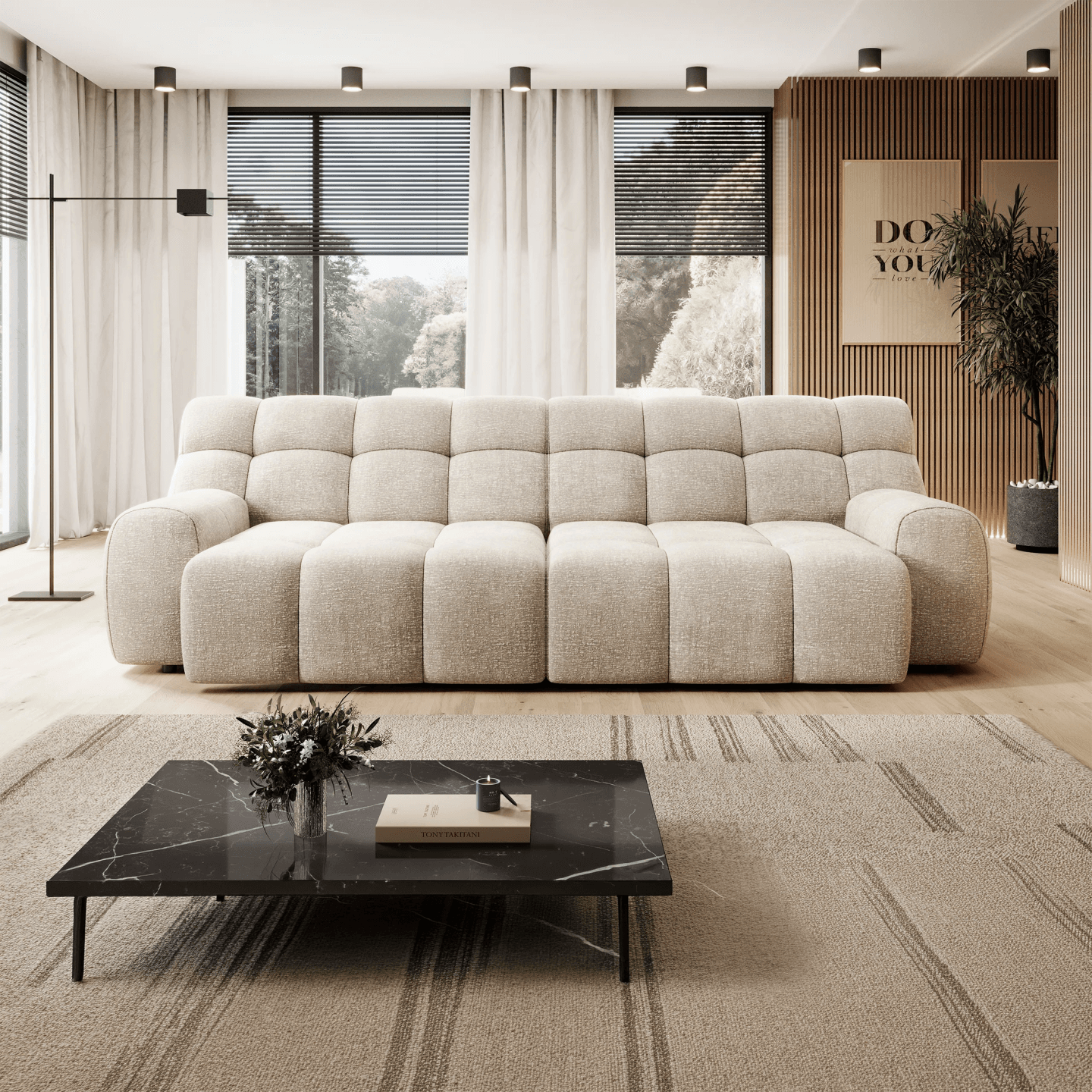 Sofa Cocoon z elektrycznym wysuwem Bigsofa WERSAL
