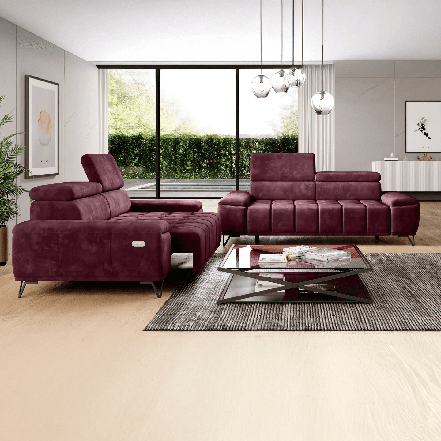 Nowoczesna sofa elektryczna Palladio S3E funkcja relax