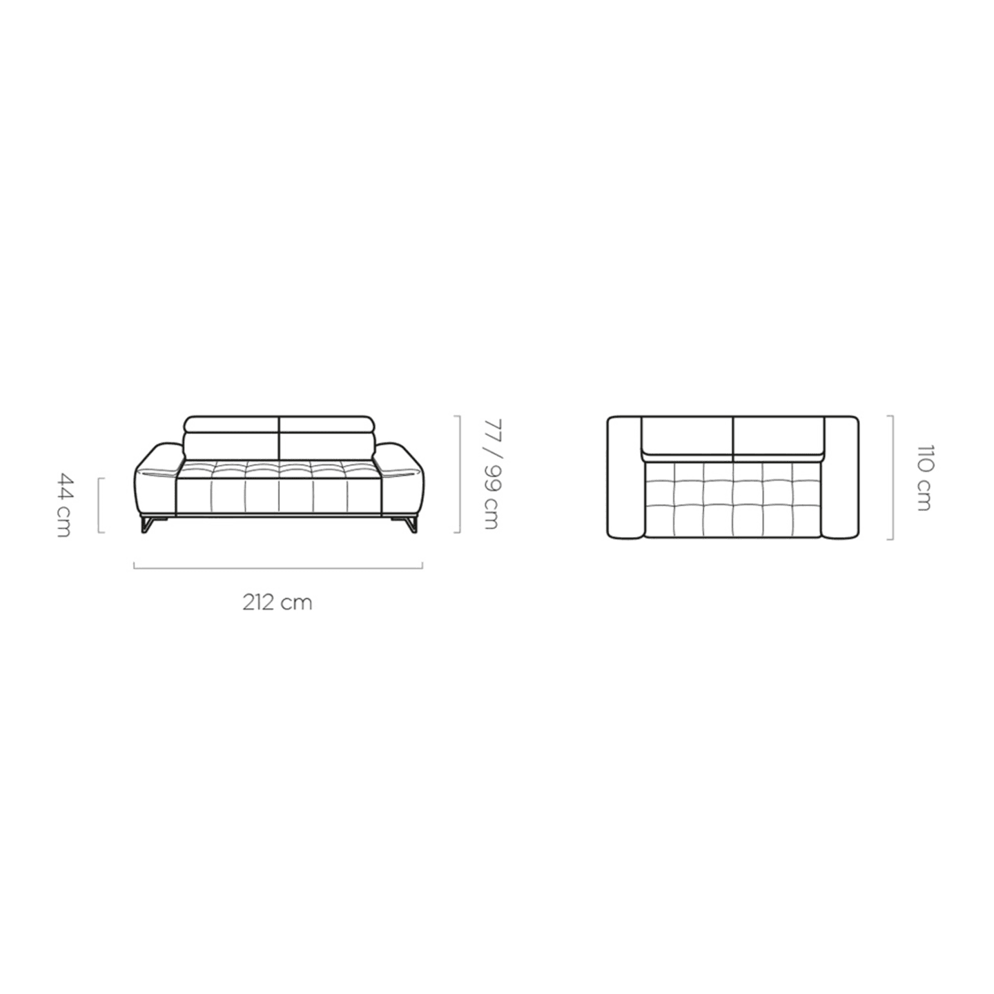 Sofa Palladio S3 ruchome zagłówki WERSAL