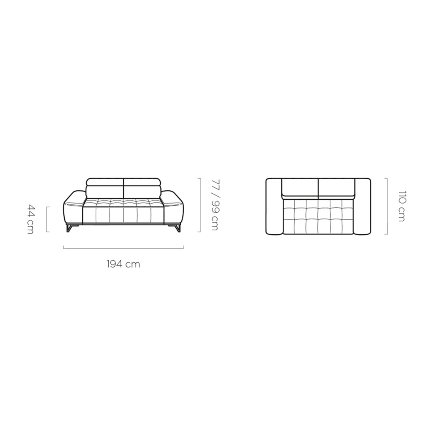 Kompaktowa sofa Palladio S2