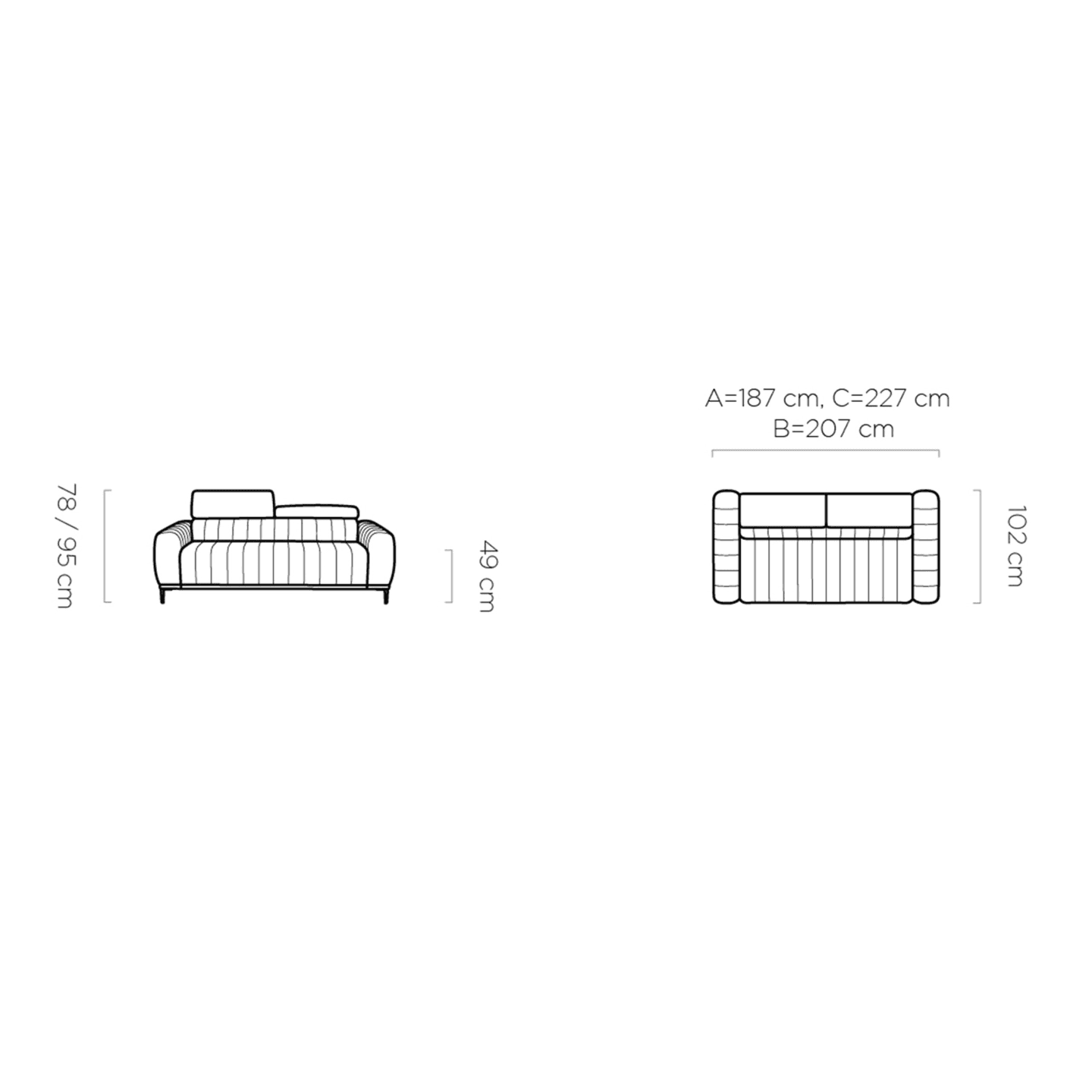 Elegancka sofa Gandi 140 ze stelażem włoskim