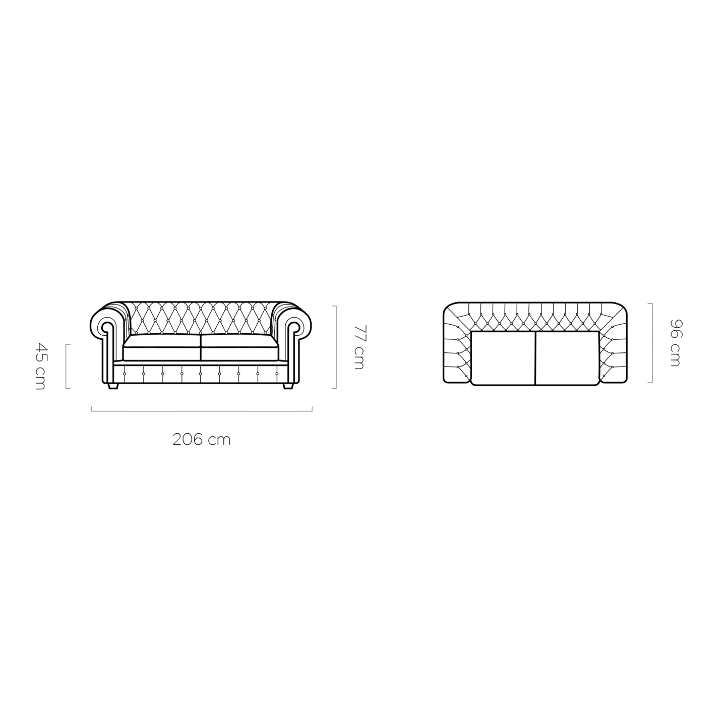 Przestronna sofa Chesterfield 3 WERSAL