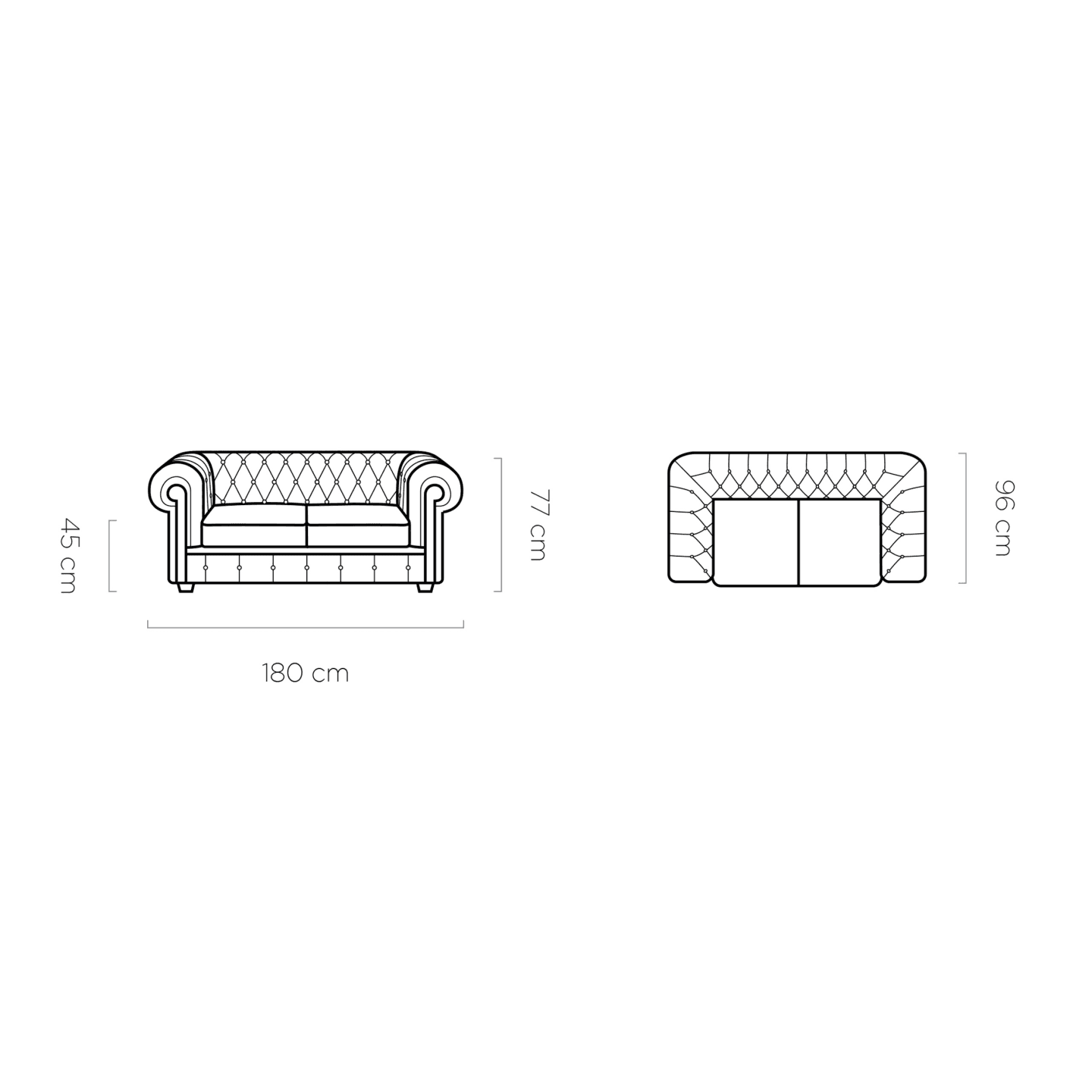 Luksusowa sofa Chesterfield 2 - Skóra naturalna WERSAL