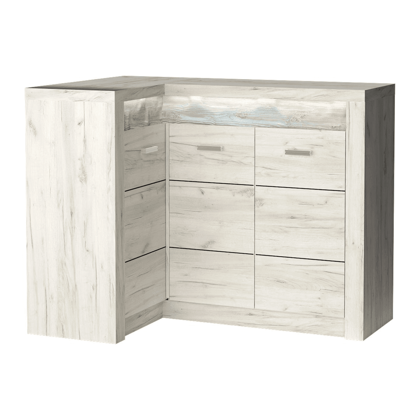 Komoda narożna Monteri 131 cm Kraft Biały - Strona prawa