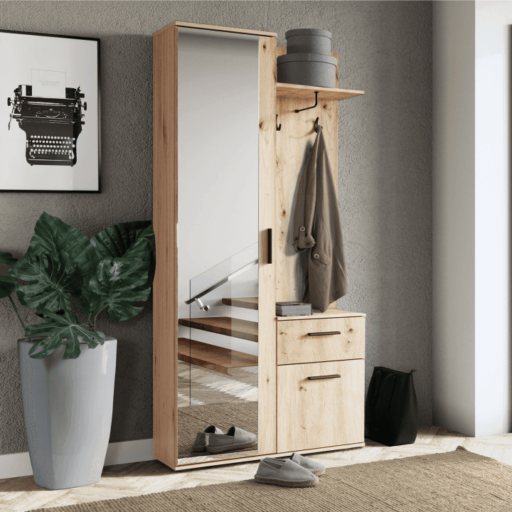 Garderoba z lustrem Nova 97 cm Dąb Artisan - zdjęcie 2