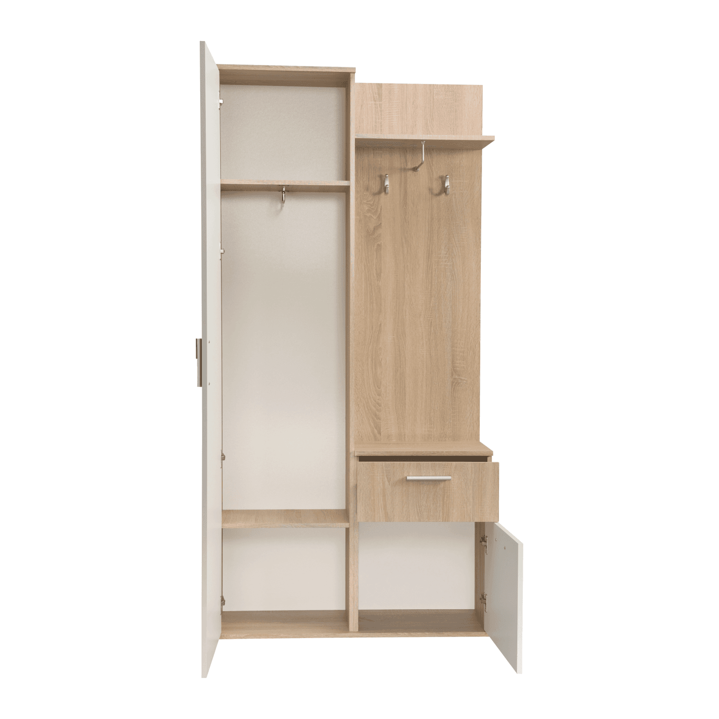 Garderoba z lustrem Nova 97 cm Dąb Sonoma + Biel Alpejska