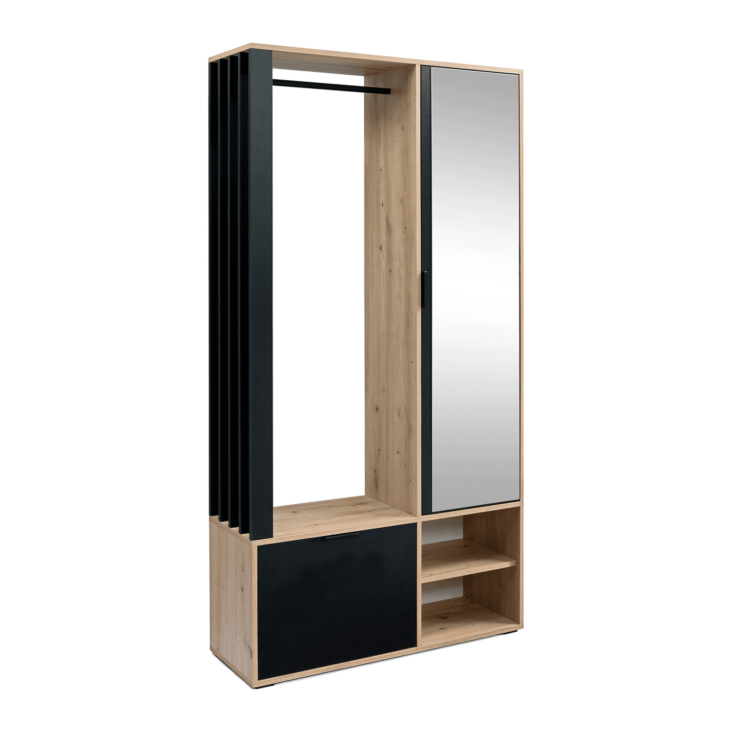Garderoba z lustrem Vigo 100 cm Dąb Artisan + Czarny