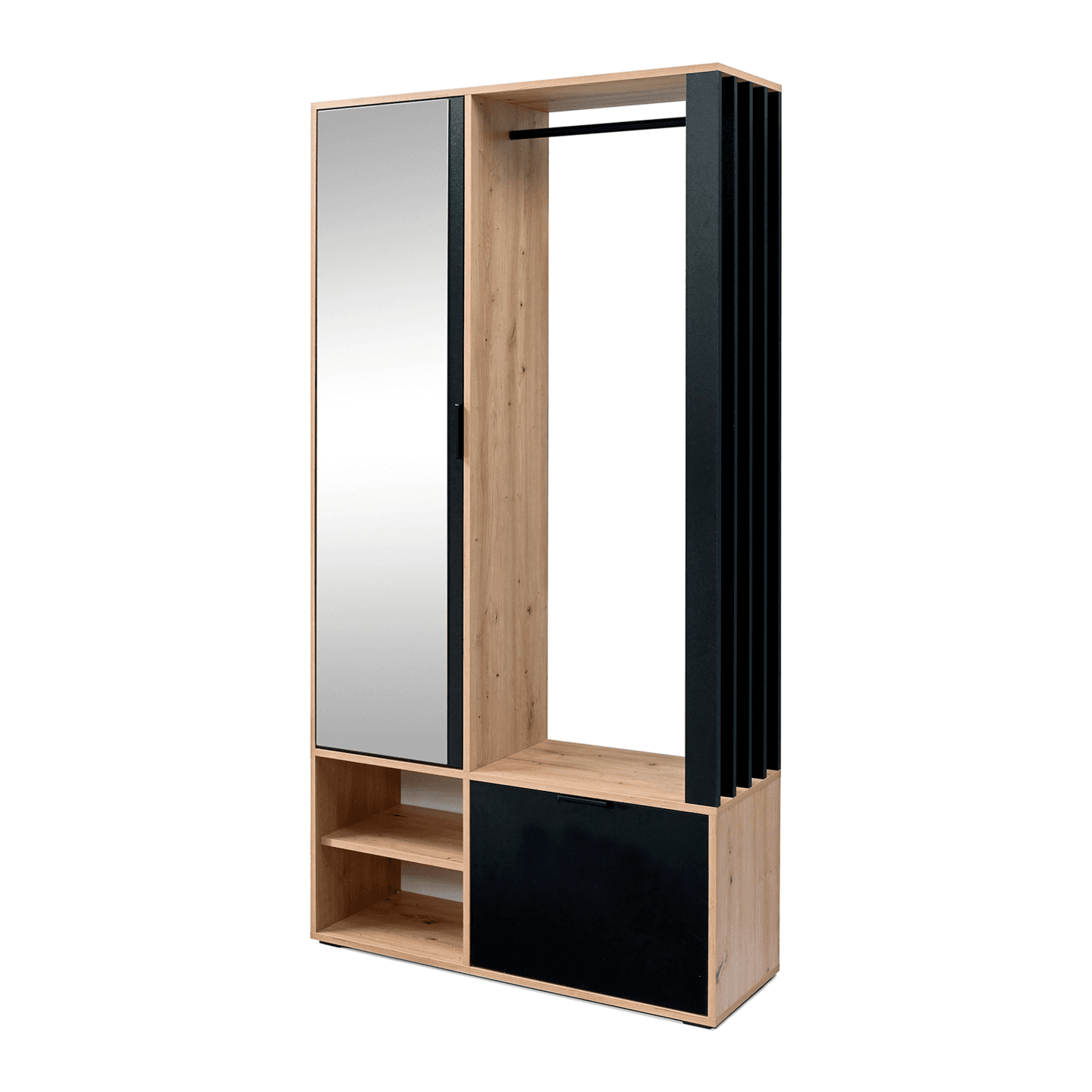 Garderoba z lustrem Vigo 100 cm Dąb Artisan + Czarny