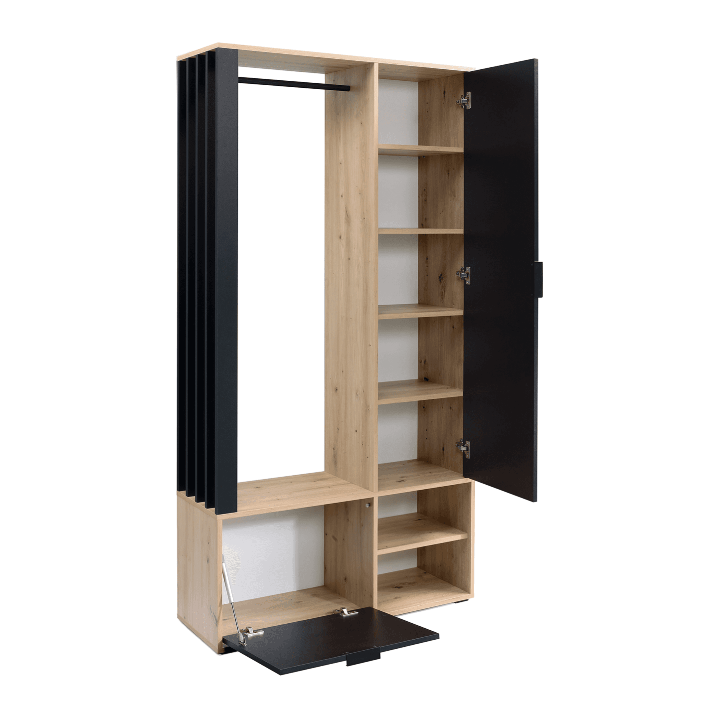 Garderoba z lustrem Vigo 100 cm Dąb Artisan + Czarny