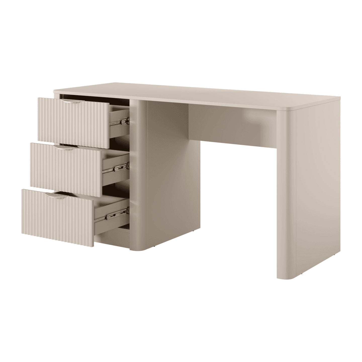 Biurko Verona 140 cm 3 szuflady Beż piaskowy