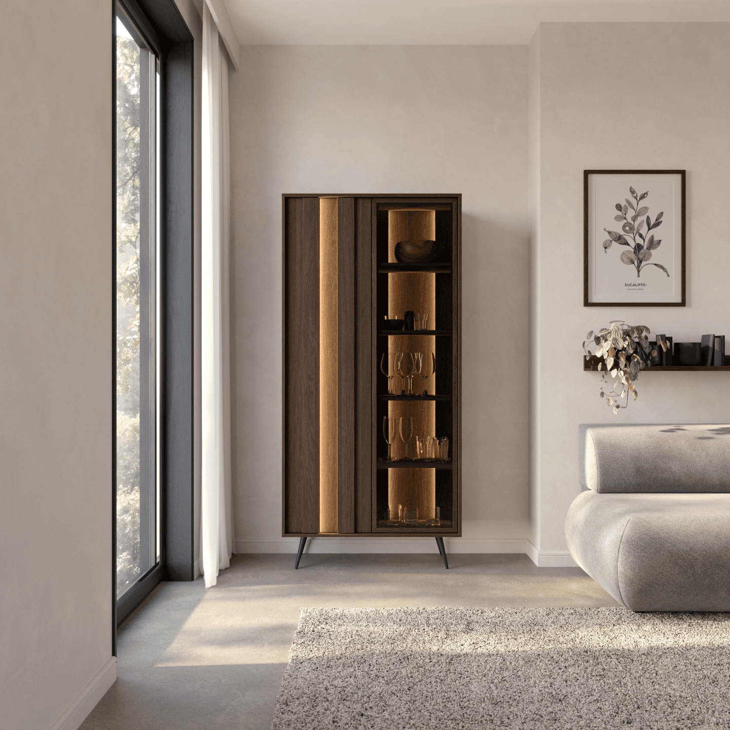 Wysoka Witryna Novo 2D 196 cm Dąb Dunin - zdjęcie 2