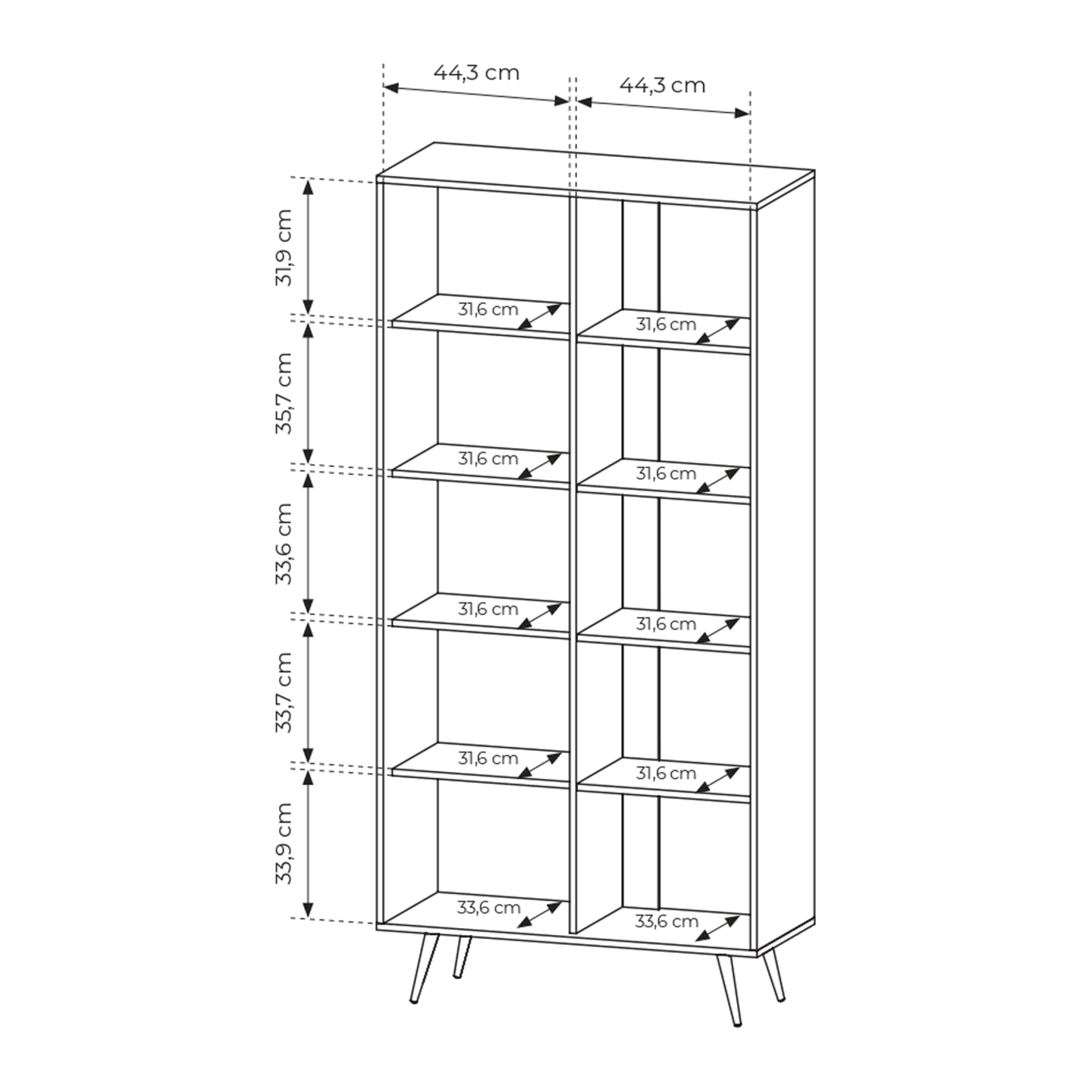 Wysoka Witryna Novo 2D 196 cm Dąb Dunin
