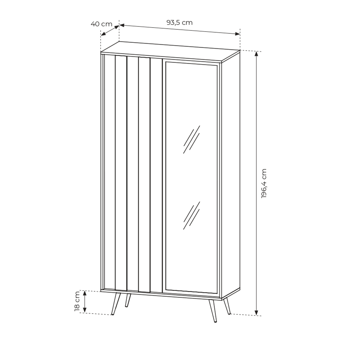 Wysoka Witryna Novo 2D 196 cm Dąb Dunin