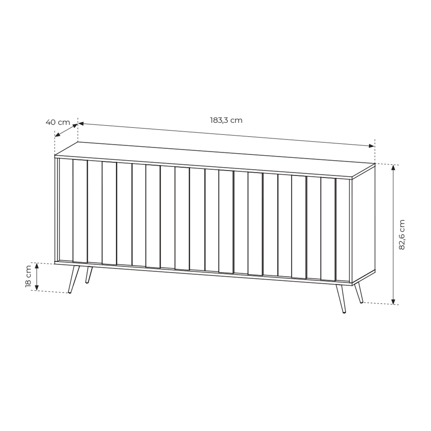 Komoda Novo 4D 183 cm Dąb Dunin