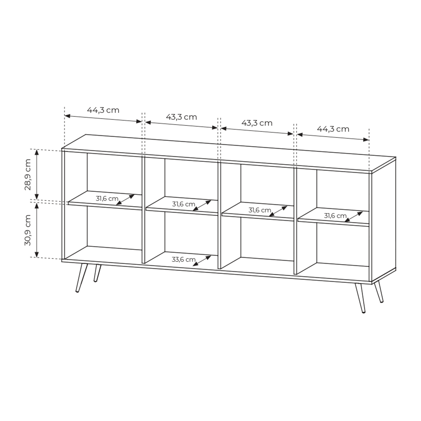 Komoda Novo 4D 183 cm Dąb Dunin
