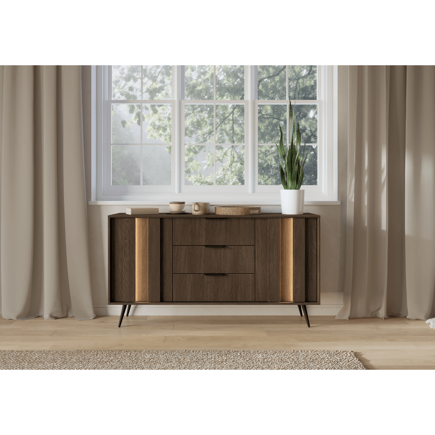 Komoda Novo 153 cm 3 szuflady Dąb Dunin - zdjęcie 2