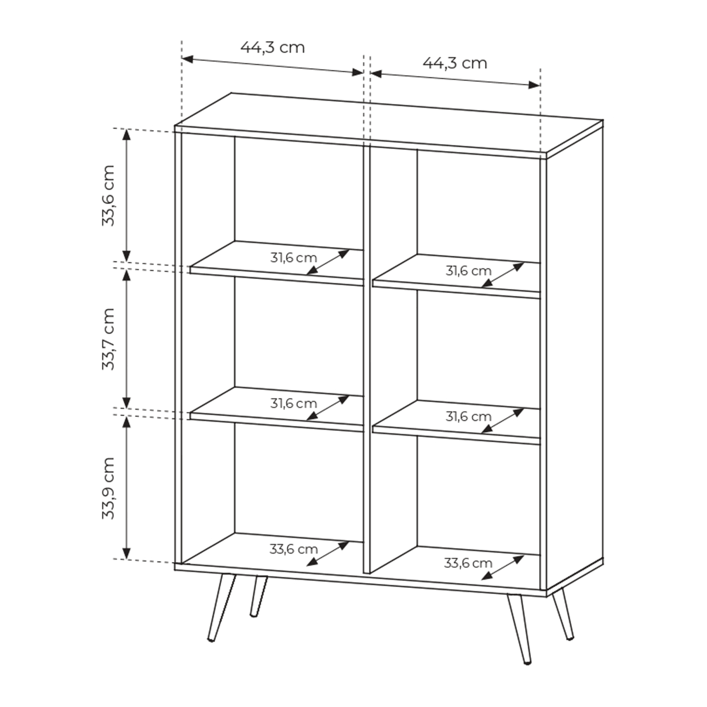 Wysoka komoda Novo 2D 125 cm Dąb Dunin