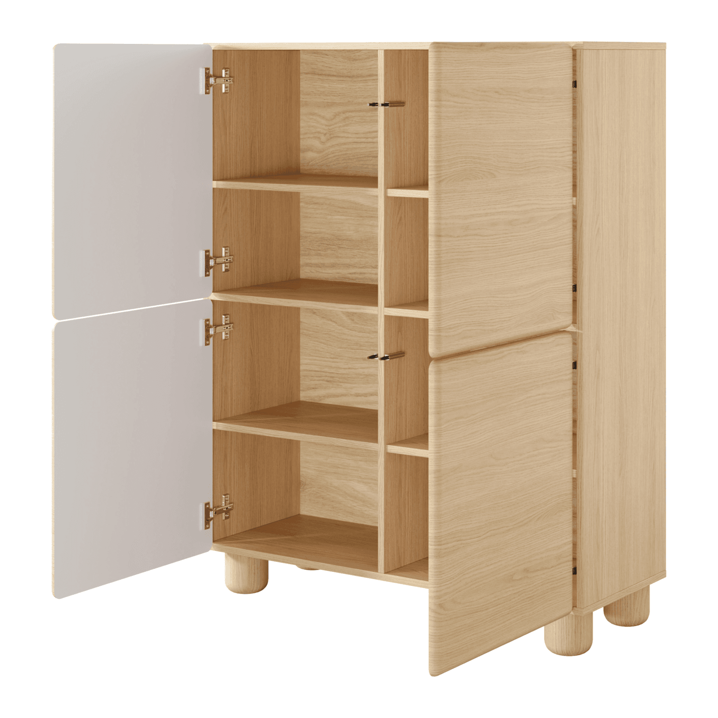 Wysoka komoda Bumi 4D 125 cm Dąb Vicenza