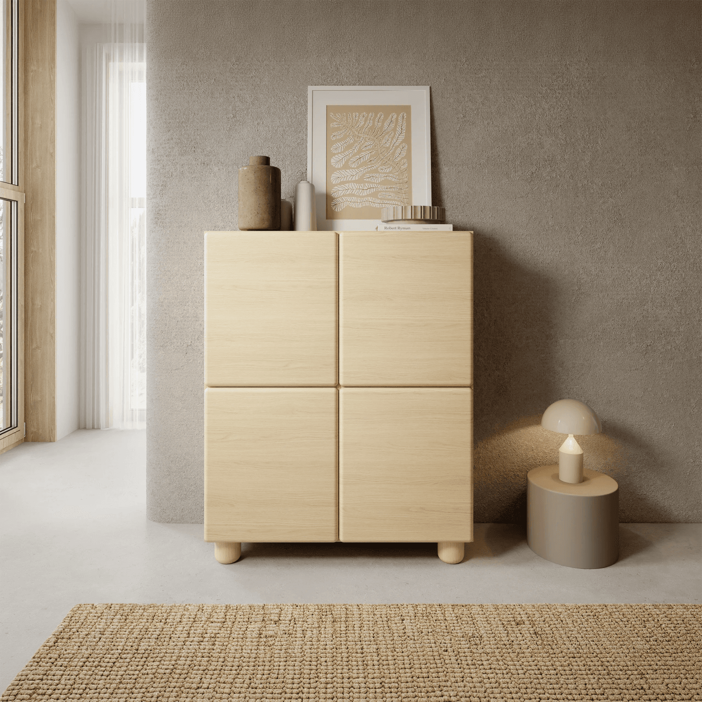 Wysoka komoda Bumi 4D 125 cm Dąb Vicenza - zdjęcie 2