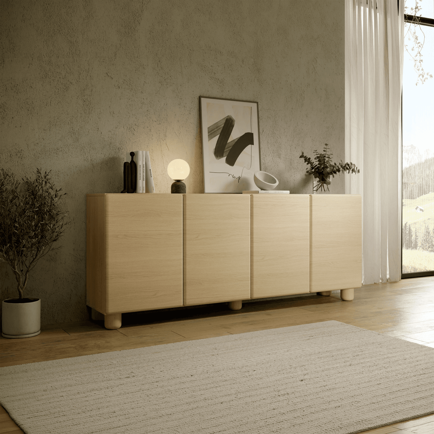 Komoda Bumi 4D 200 cm Dąb Vicenza - zdjęcie 2