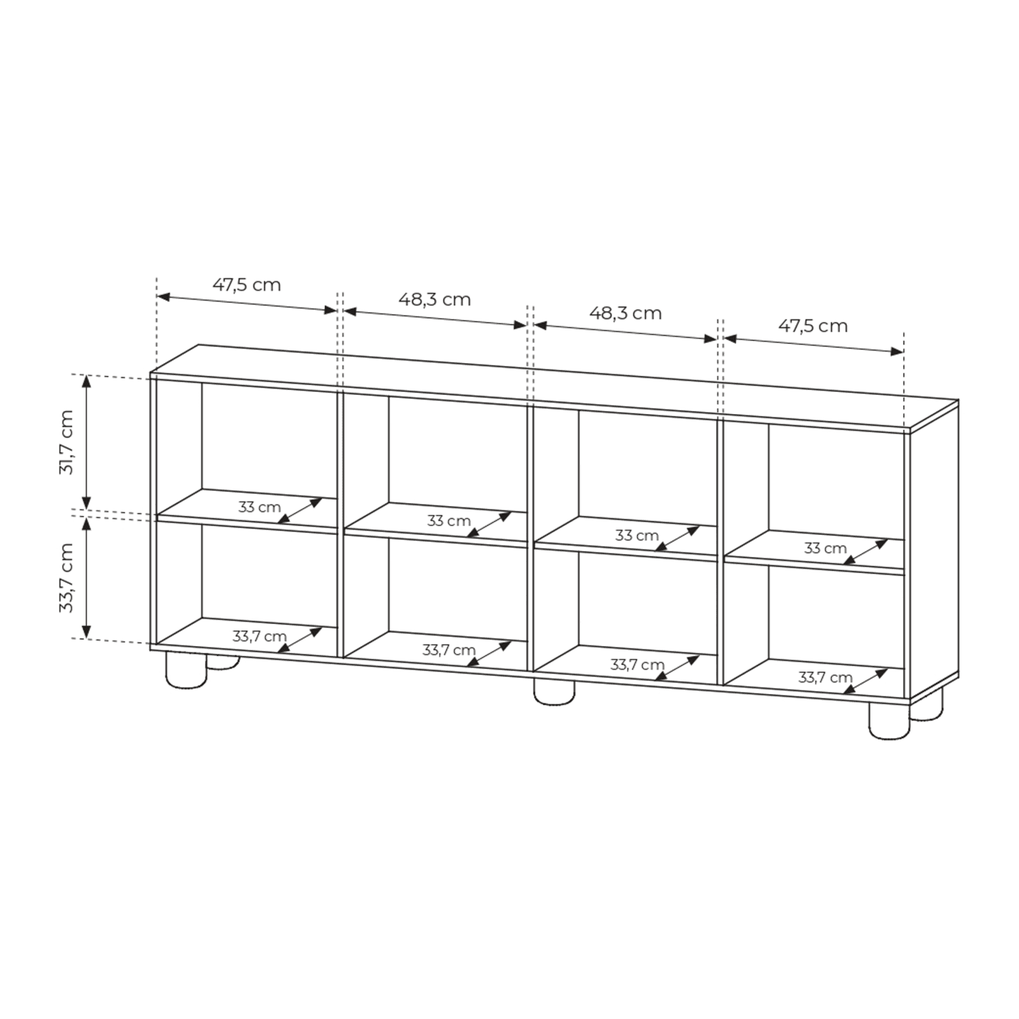 Komoda Bumi 4D 200 cm Dąb Vicenza