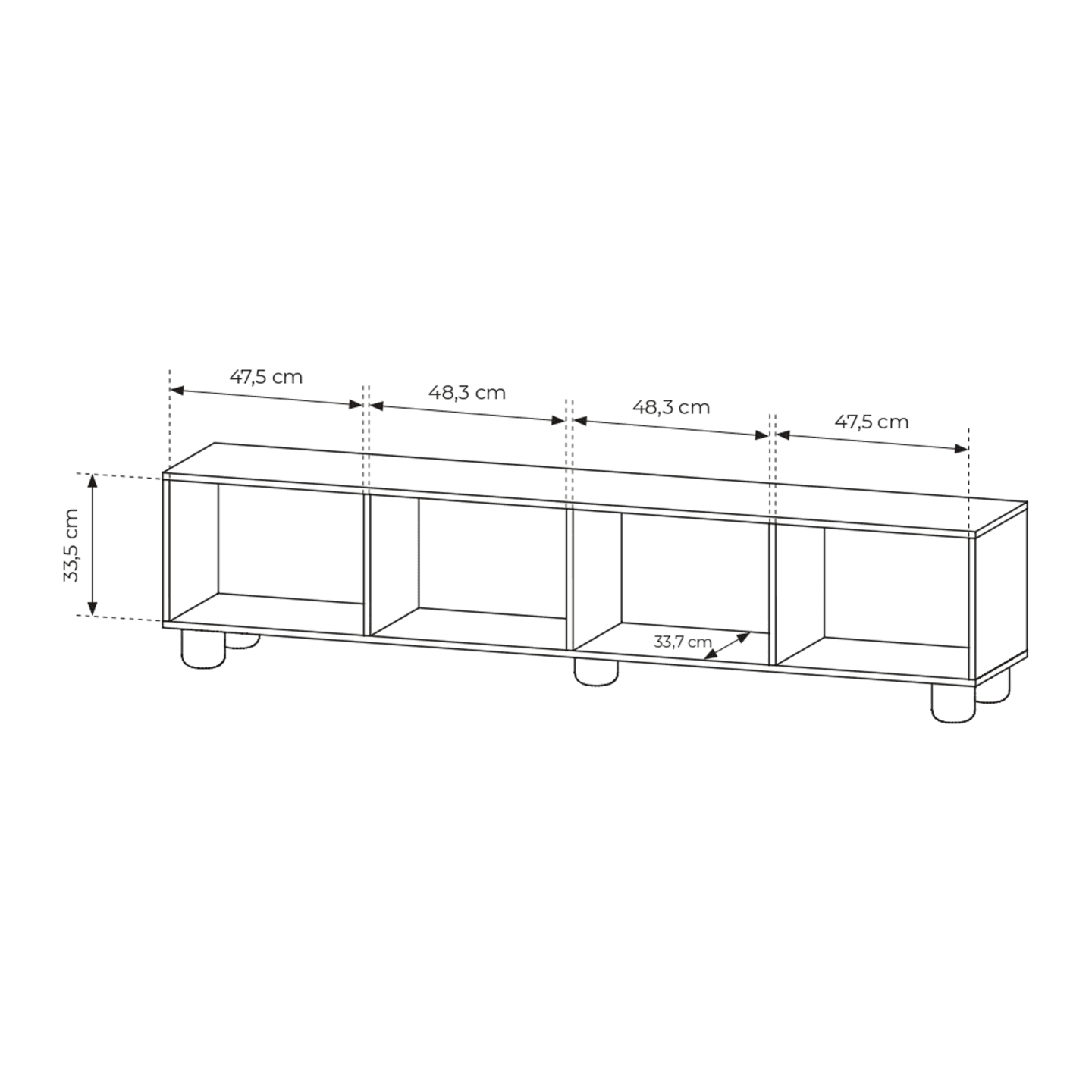 Szafka RTV Bumi 200 cm Dąb Vicenza