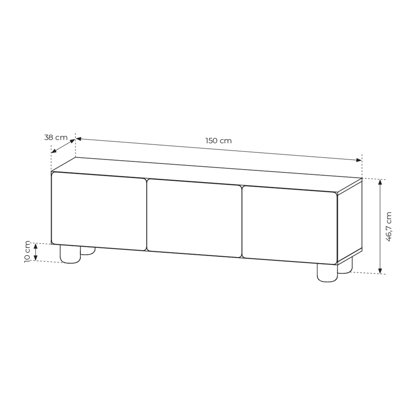 Szafka RTV Bumi 150 cm Dąb Vicenza