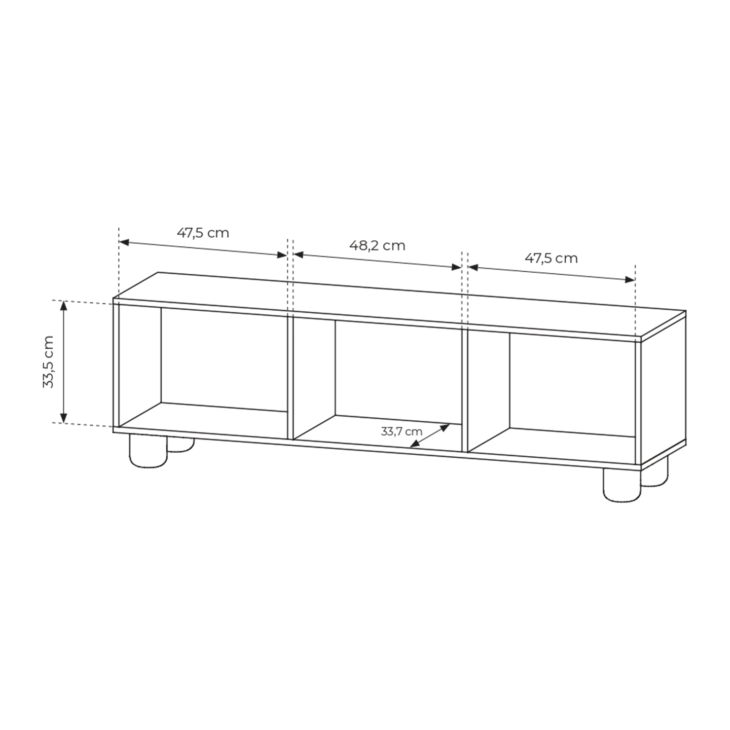 Szafka RTV Bumi 150 cm Dąb Vicenza
