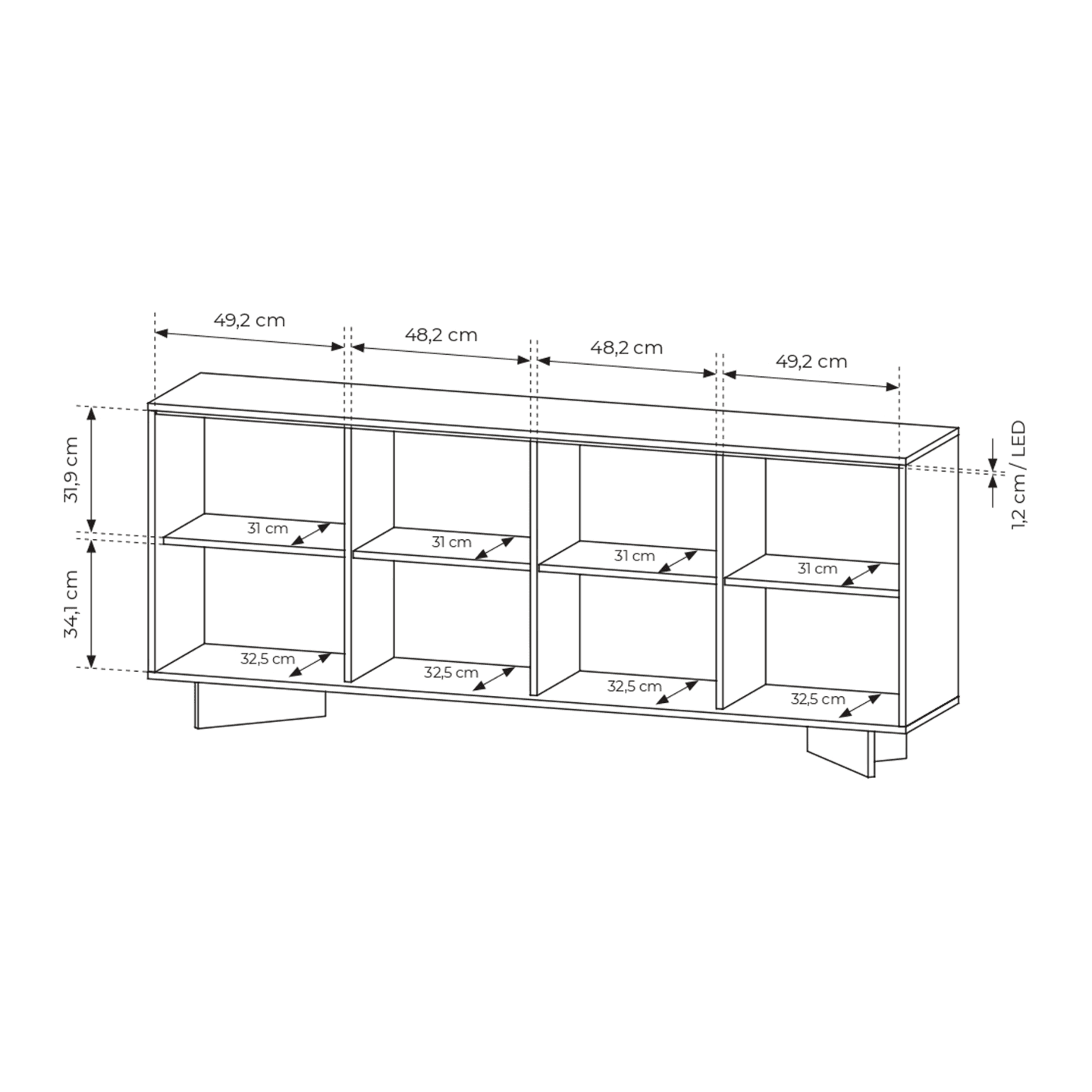 Komoda Royo 4D 204 cm Kolor Capuccino