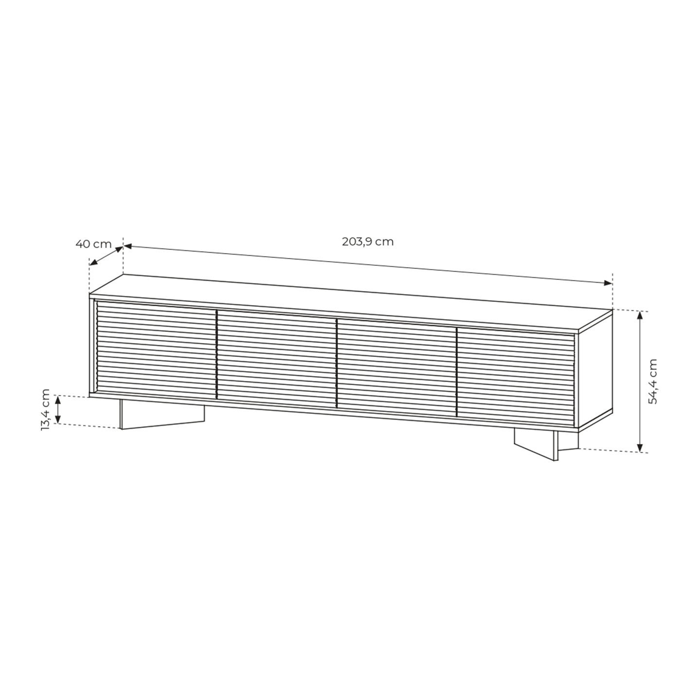 Szafka RTV Royo 4D 204 cm Kolor Capuccino