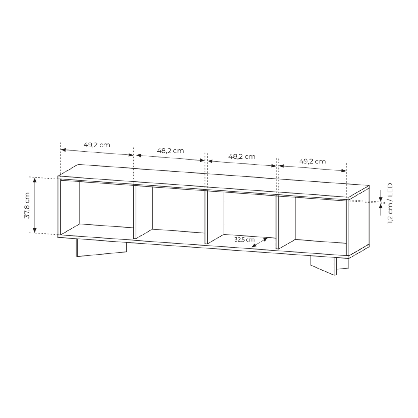 Szafka RTV Royo 4D 204 cm Kolor Capuccino