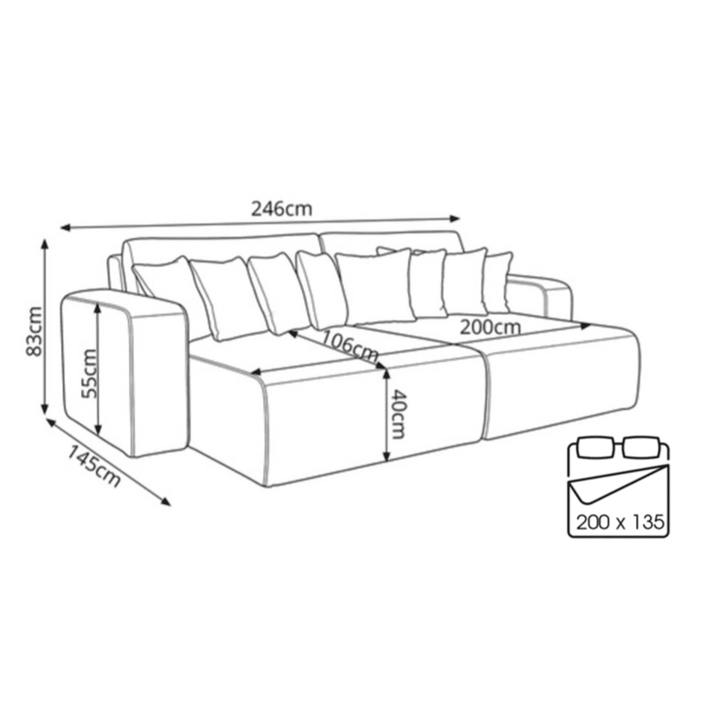Sofa Fioro z funkcją spania