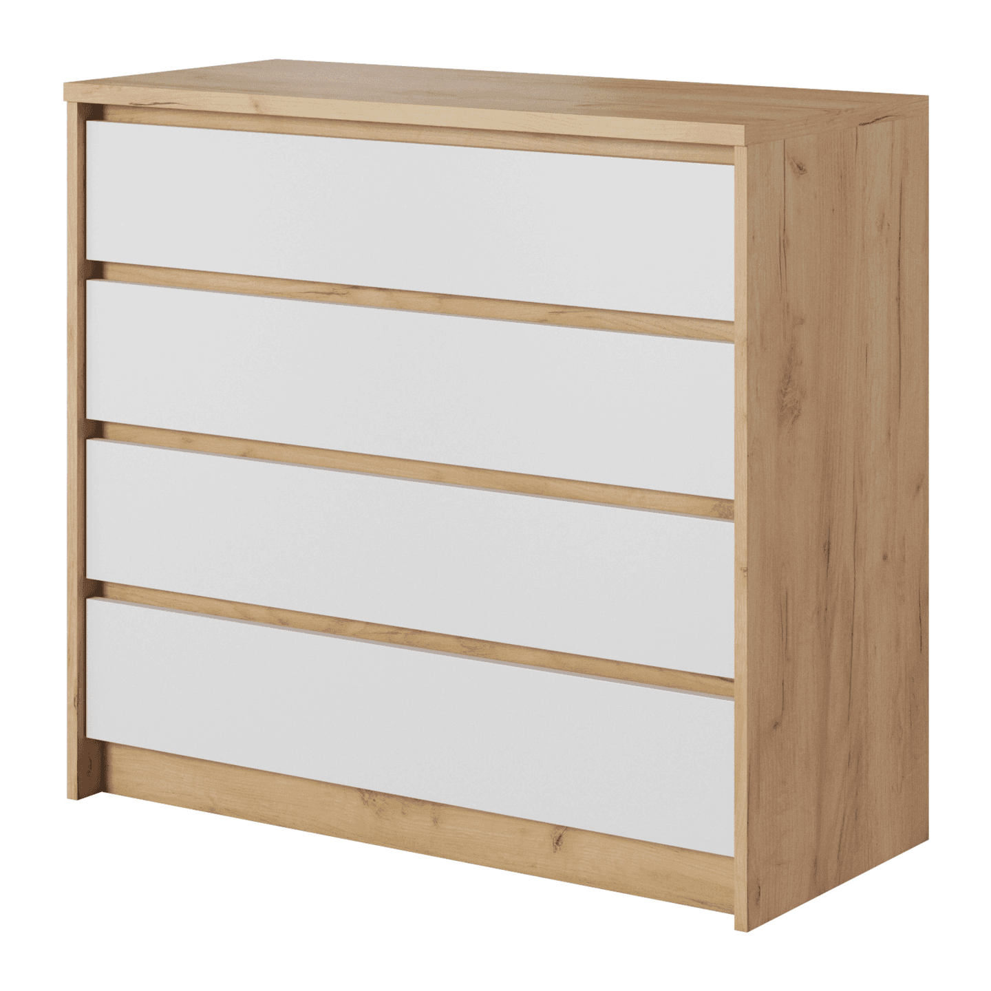 Komoda Aden 93 cm Dąb Kraft Złoty + Biały