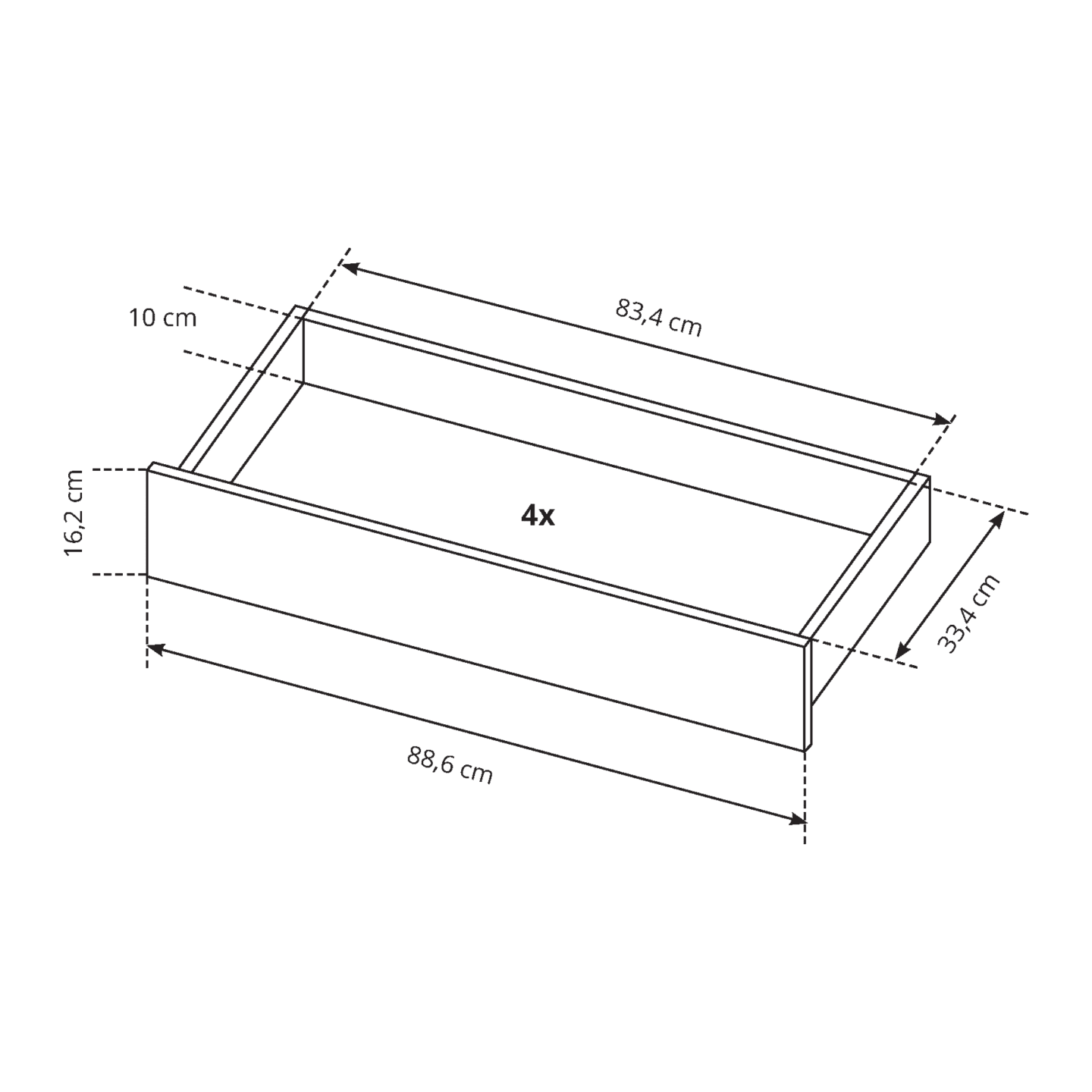 Komoda Aden 93 cm Dąb Kraft Złoty + Biały