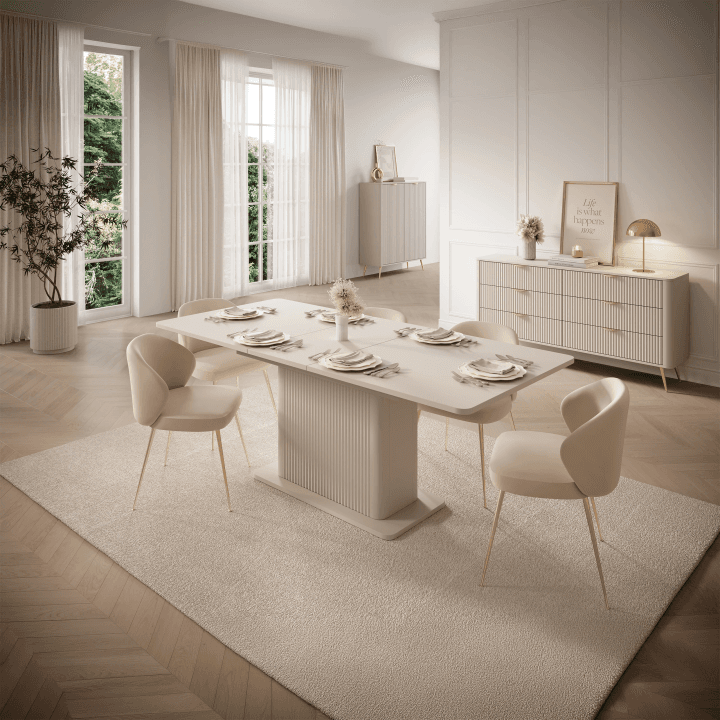Rozkładany stół Verona 160-200 cm Beżowy - zdjęcie 2