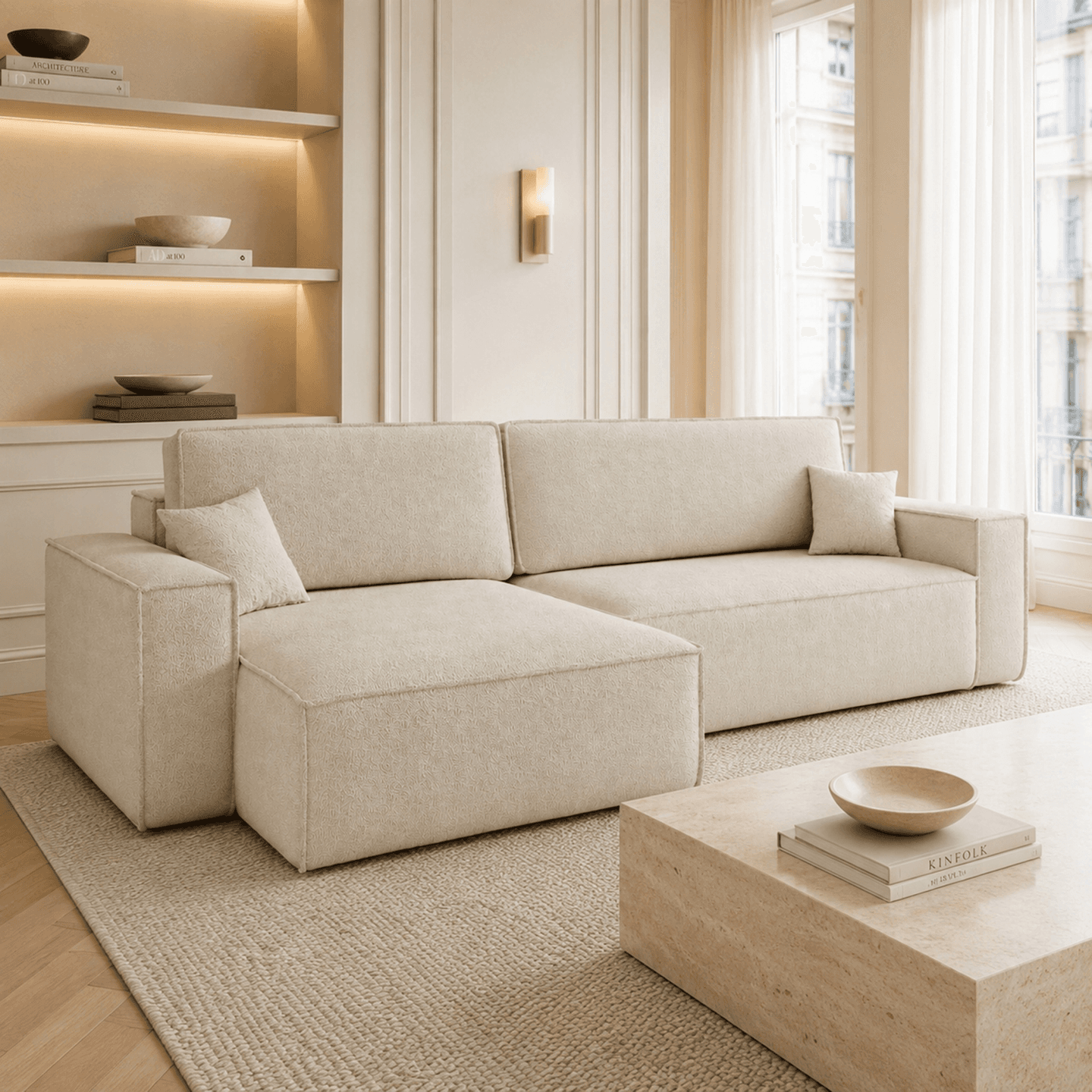 Narożnik ARON XL z dużą powierzchnią spania | Uniwersalny | Tkanina Bella 55 - zdjęcie 2