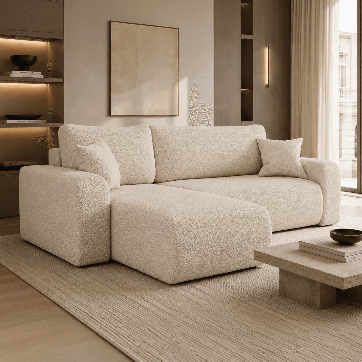 Narożnik LARGO L z funkcją spania | Uniwersalny | Tkanina Coral 15 - zdjęcie 2