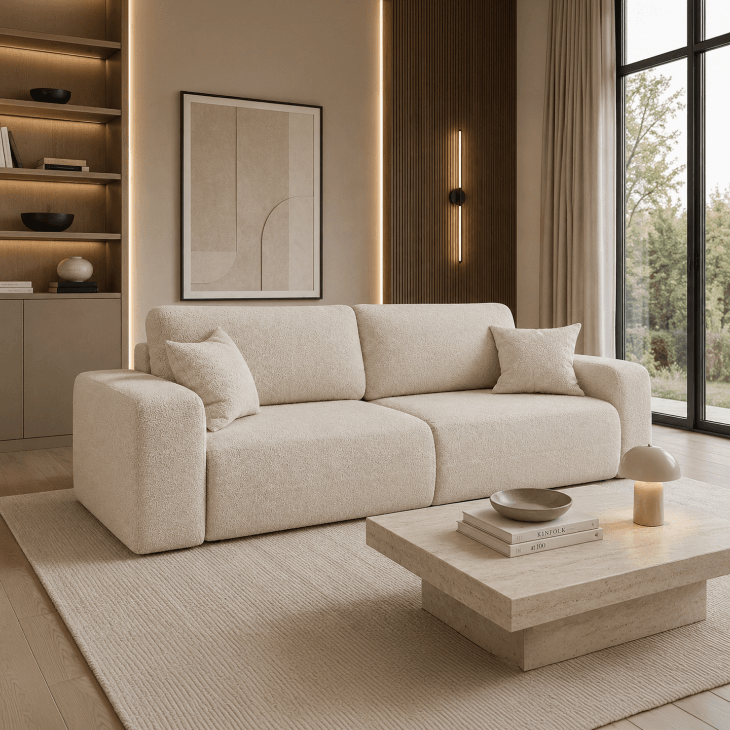 Elegancka sofa LARGO S z funkcją spania | Rozkładana | Tkanina Coral 70 - zdjęcie 2
