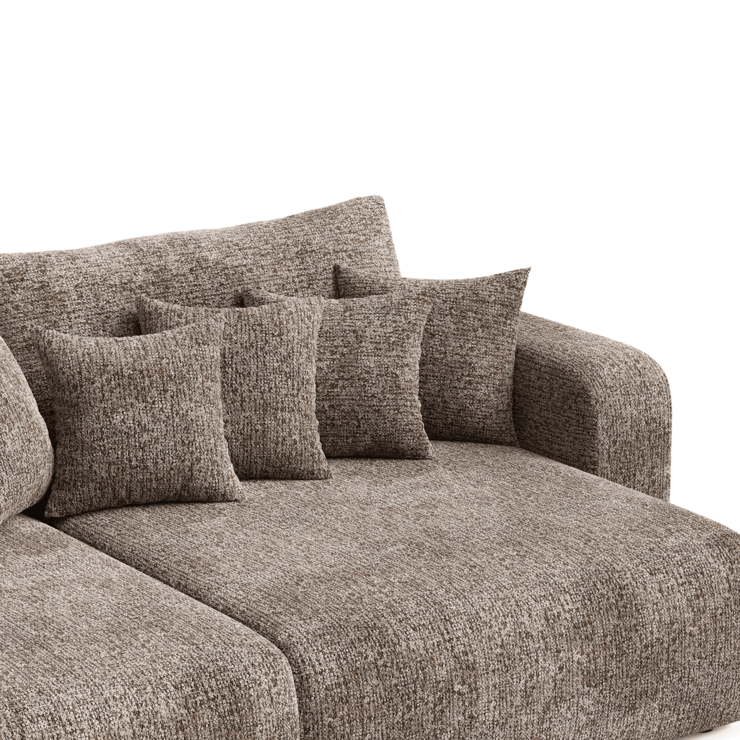 Sofa FIORO S do salonu w nowoczesnym stylu z poduszkami | Tkanina Bella 50