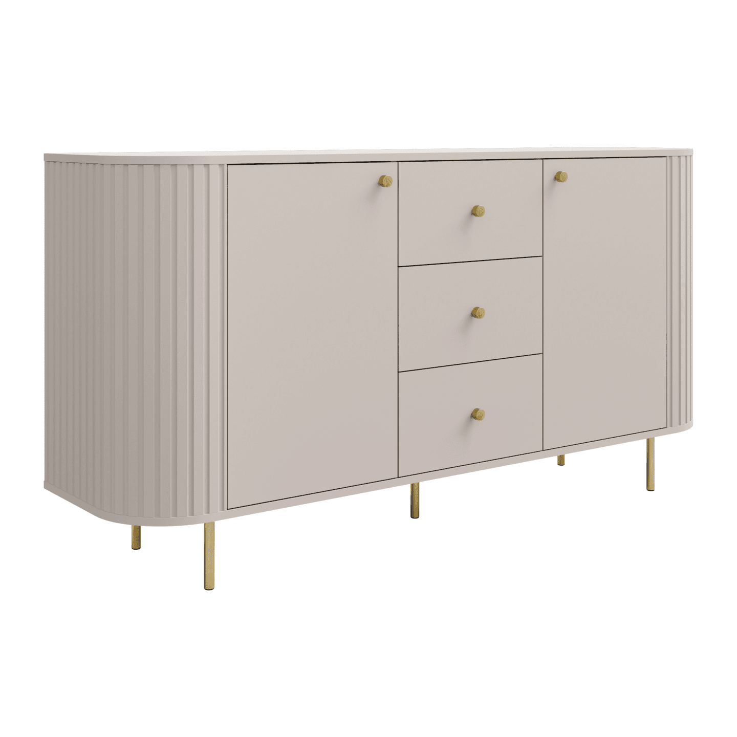 Komoda Fiero 165 cm trzy szuflady Beż piaskowy