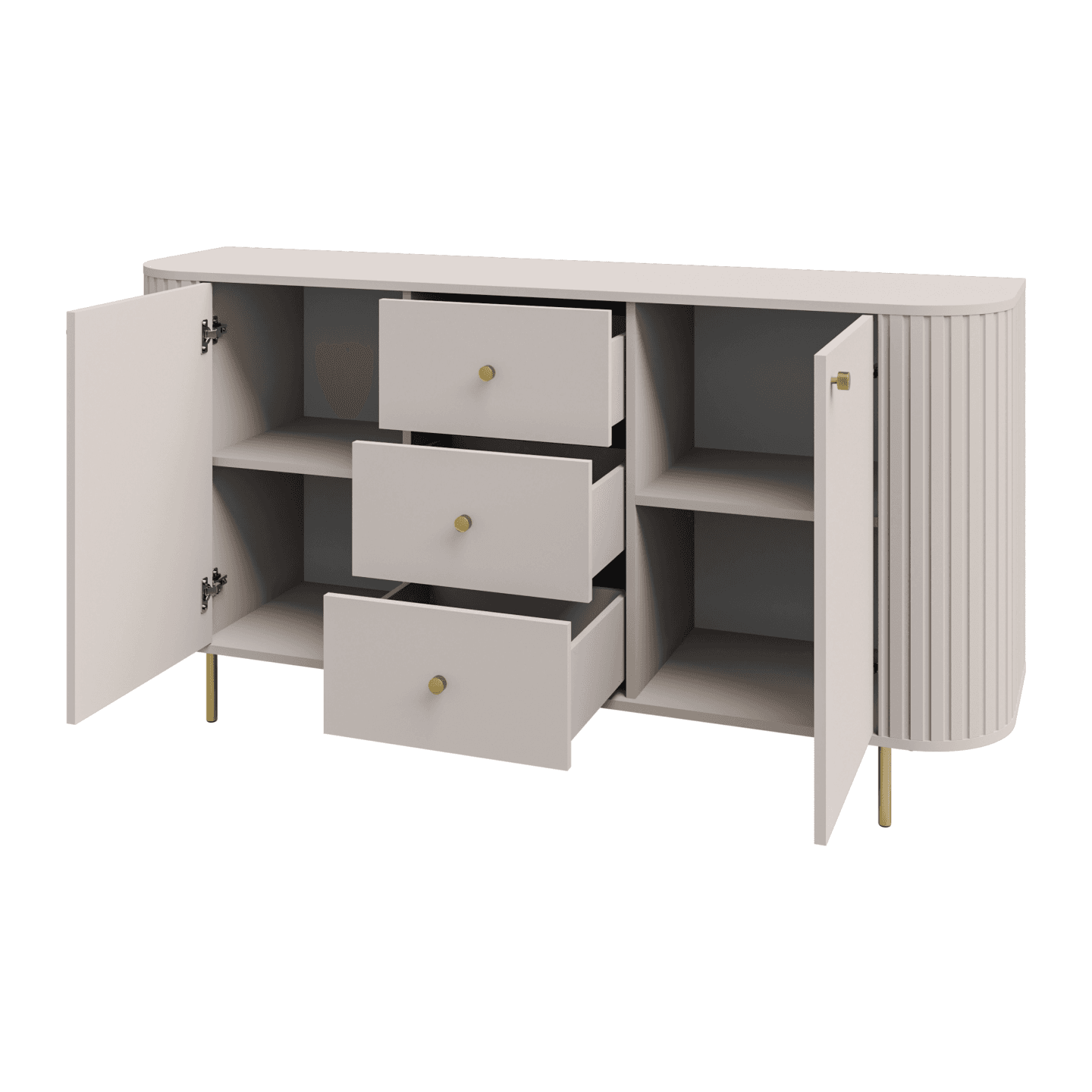 Komoda Fiero 165 cm trzy szuflady Beż piaskowy