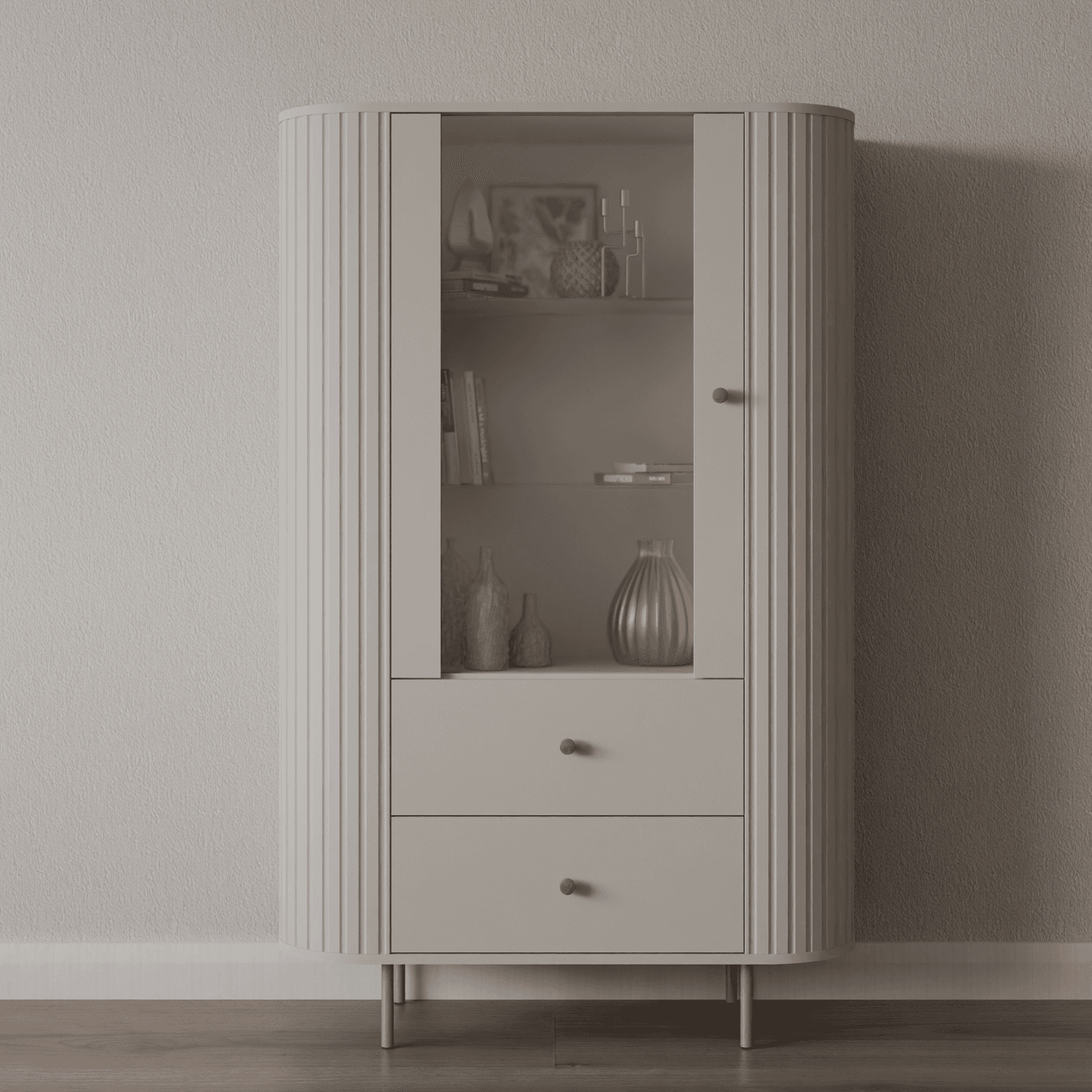 Witryna Fiero 98 cm Beż piaskowy - zdjęcie 2
