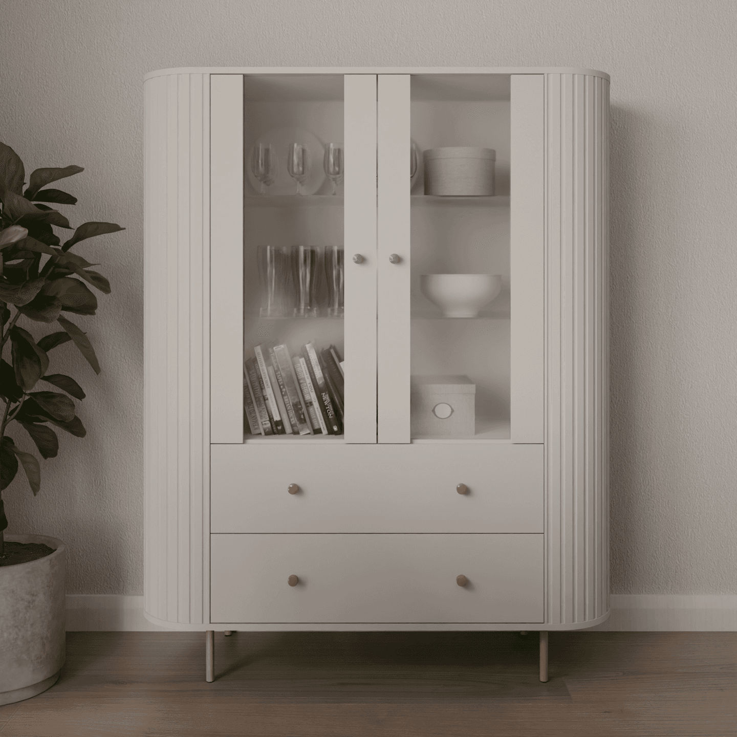 Witryna Fiero 123 cm Beż piaskowy - zdjęcie 2
