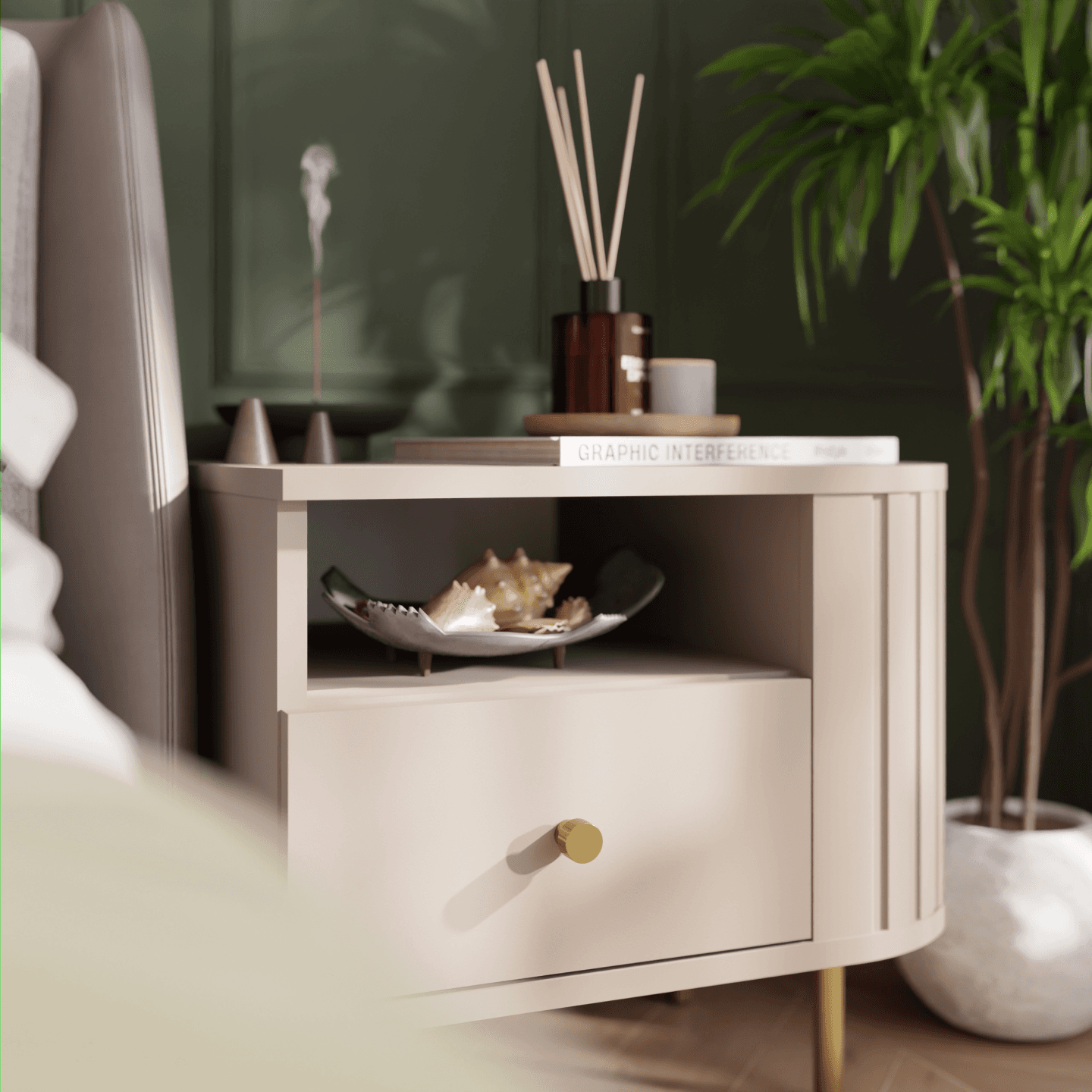 Szafka nocna Fiero 48 cm Beż piaskowy