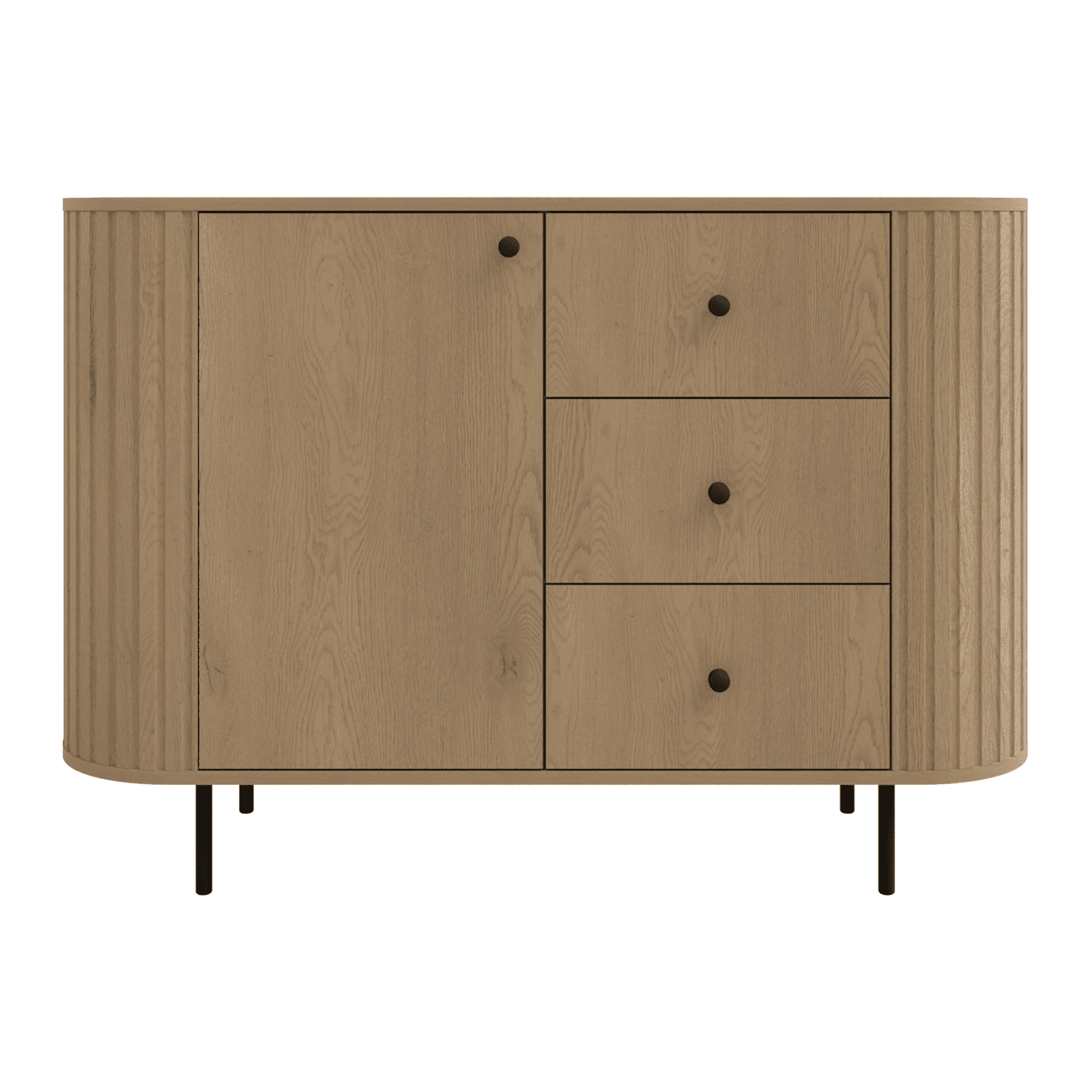 Komoda Fiero 123 cm trzy szuflady Dąb cremona